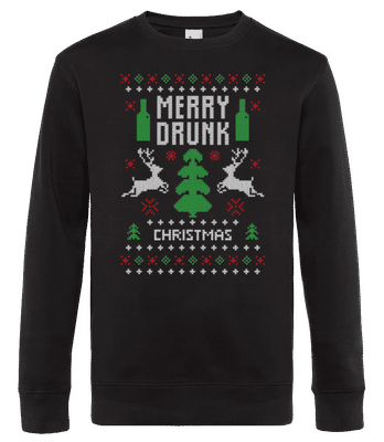 Merry Drunk Christmas - Pánská standardní mikina - Černá - Napřed