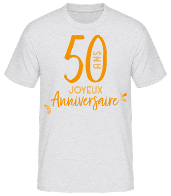 50 Ans Joyeux Anniversaire - T-shirt standard Homme - Gris chiné - Devant
