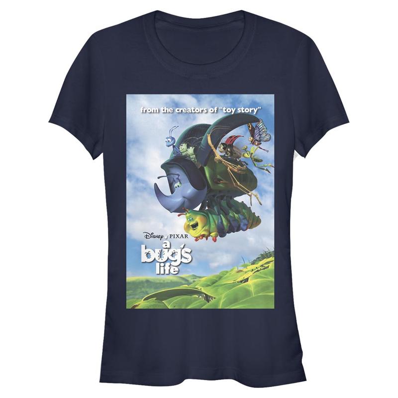 Preview: Pixar - A Bug's Life - Group Shot Bugs Flying Poster - Women's T-Shirt - Navy - Front