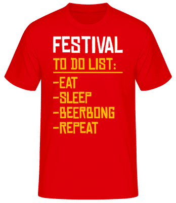 Festival To Do List - Pánske basic tričko - Červená - Predné