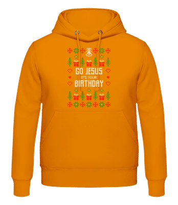 Go Jesus It Is Your Birthday - Sweat à capuche Homme - Orange - Devant