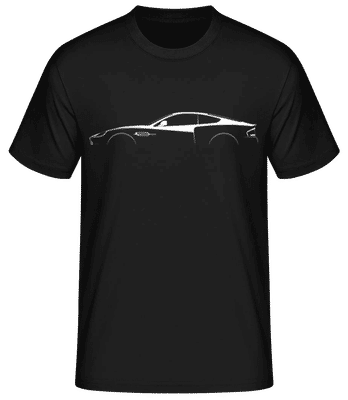 'Aston Martin Vanquish 2001' Silhouette - Männer Basic T-Shirt - Schwarz - Vorne