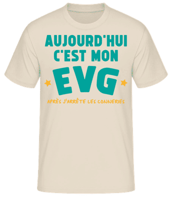 Aujourd’hui C’est Mon EVG - T-shirt standard Homme - Crème - Devant