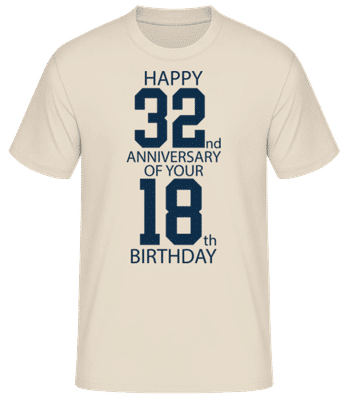 50. Birthay - Pánské basic tričko - Krémová - Napřed