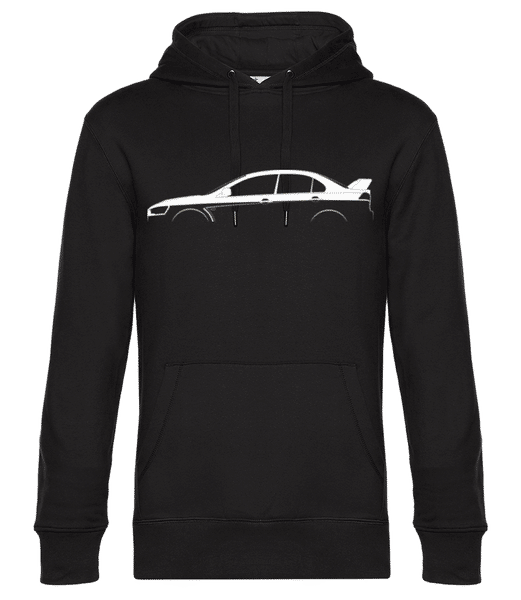 Vorschau: 'Mitsubishi Lancer Evo. X' Silhouette - Unisex Premium Hoodie - Schwarz - Vorne