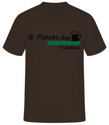 St. Patrick's Day Logo - Men's Basic T-Shirt - Brown - Front