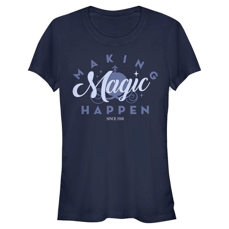 Náhled: Disney - Popelka - Text Magic Since 1950 - Dámské Tričko - Namořnická modrá - Napřed