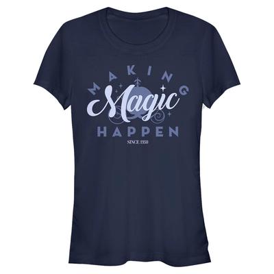 Disney - La Cenicienta - Text Magic Since 1950 - Mujeres Camiseta - Marino - delante