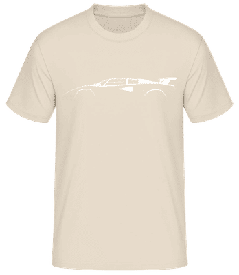 'Lamborghini Countach LP400' Silhouette - Männer Basic T-Shirt - Creme - Vorne