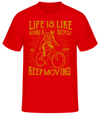 Life Is Like Riding A Bicycle - Men's Basic T-Shirt - Red - Front