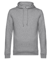 Männer Bio Hoodie mit seitlichen Taschen - Grau meliert - Vorne