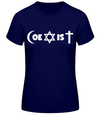 Religion Coexist - Women's Basic T-Shirt - Navy - Front