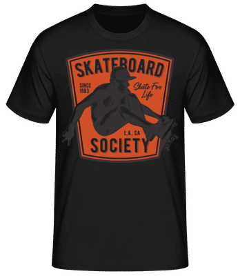 Skateboard Society - Camiseta básica para hombre - Negro - delante
