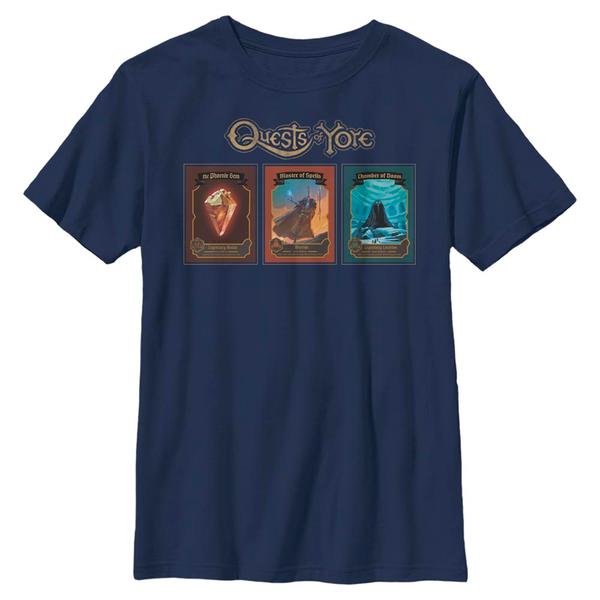 Aperçu: Pixar - En avant - Texte Quest Cards - Enfant T-shirt - Bleu marine - Devant