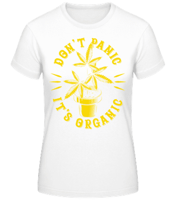 Don't Panic It's Organic Yellow - Dámske basic tričko - Biela - Predné