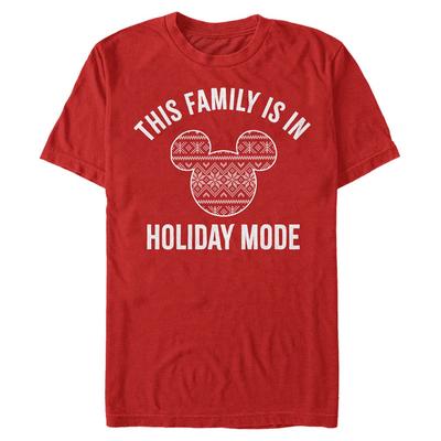 Disney Classics - Mickey Mouse - Mickey Mouse Family Holiday Mode - Homme T-shirt - Rouge - Devant
