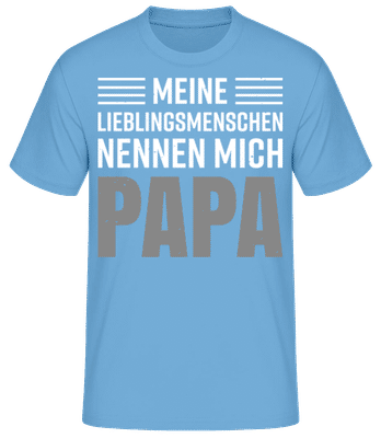 Lieblingsmenschen Nennen Mich Papa - Männer Basic T-Shirt - Hellblau - Vorne