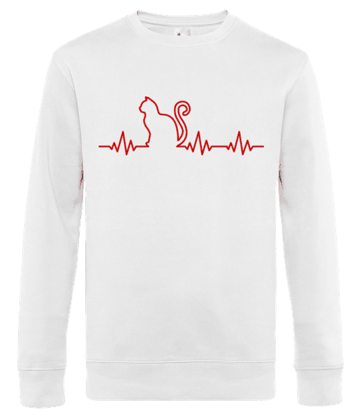 Aperçu: Pulsation Chat - Sweat-shirt standard pour homme - Blanc - Devant