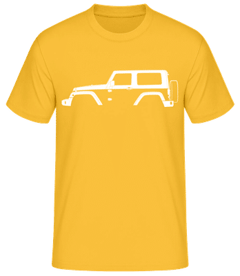 'Jeep Wrangler (JK)' Silhouette - Camiseta básica para hombre - Amarillo dorado - delante