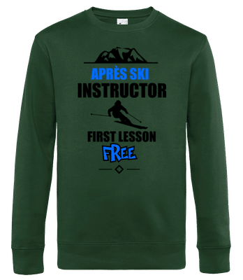 Apre`s Ski Instructor Mountain - Männer Standard Pullover - Flaschengrün - Vorne