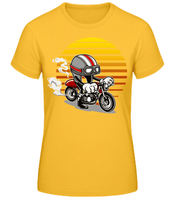 Caferacer Helmet - Frauen Basic T-Shirt - Goldgelb - Vorne