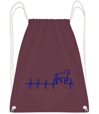 Herzschlag Pferd - Turnbeutel - Bordeaux - Vorn