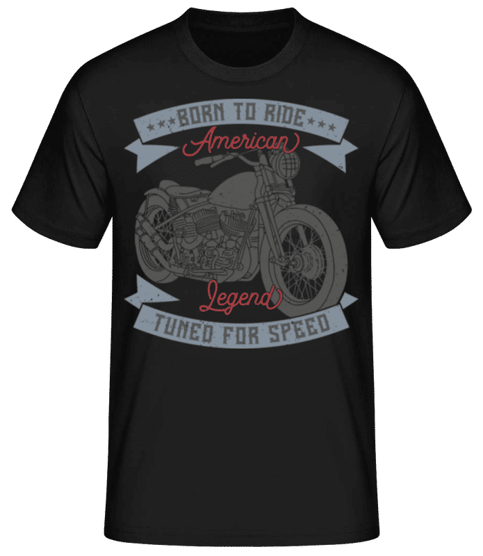 Náhled: Born To Ride Bike - Pánské basic tričko - Černá - Napřed