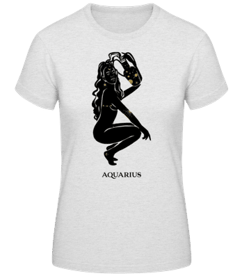 Female Zodiac Sign Aquarius - Frauen Basic T-Shirt - Grau meliert - Vorne