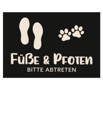 Füße Und Pfoten Bitte Abtreten - Fußmatte - Weiß - Vorne