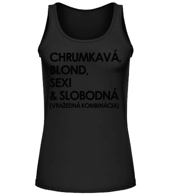 Chrumkavá Blond Sexi A Slobodná - Dámske tielko - Čierna - Predné