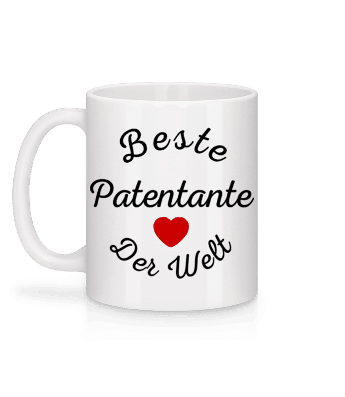 Vorschau: Beste Patentante Der Welt Herz - Tasse - Weiß - Hinten