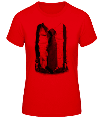 Suspenders And Tie - Camiseta básica de mujer - Rojo - delante