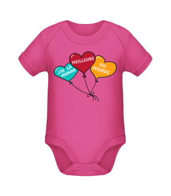 J’ai La Meilleure Maman Du Monde - Body manches courtes bio - Magenta - Devant