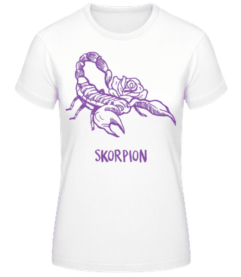 Kritzel Stil Sternzeichen Skorpion - Frauen Basic T-Shirt - Weiß - Vorne