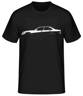 'Mercedes C-Class AMG W204' Silhouette - Pánske basic tričko - Čierna - Predné