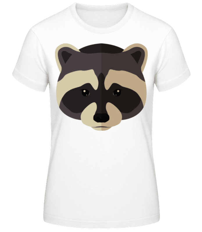 Preview: Raccoon Comic Shadow Striped - Women's B&C T-Shirt - White - Front