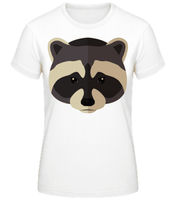 Raccoon Comic Shadow Striped - Women's B&C T-Shirt - White - Front