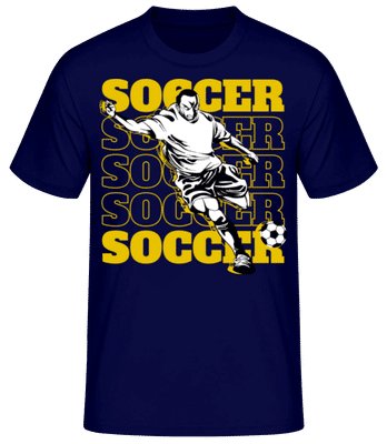 Soccer Player Yellow - Men's Basic T-Shirt - Navy - Front