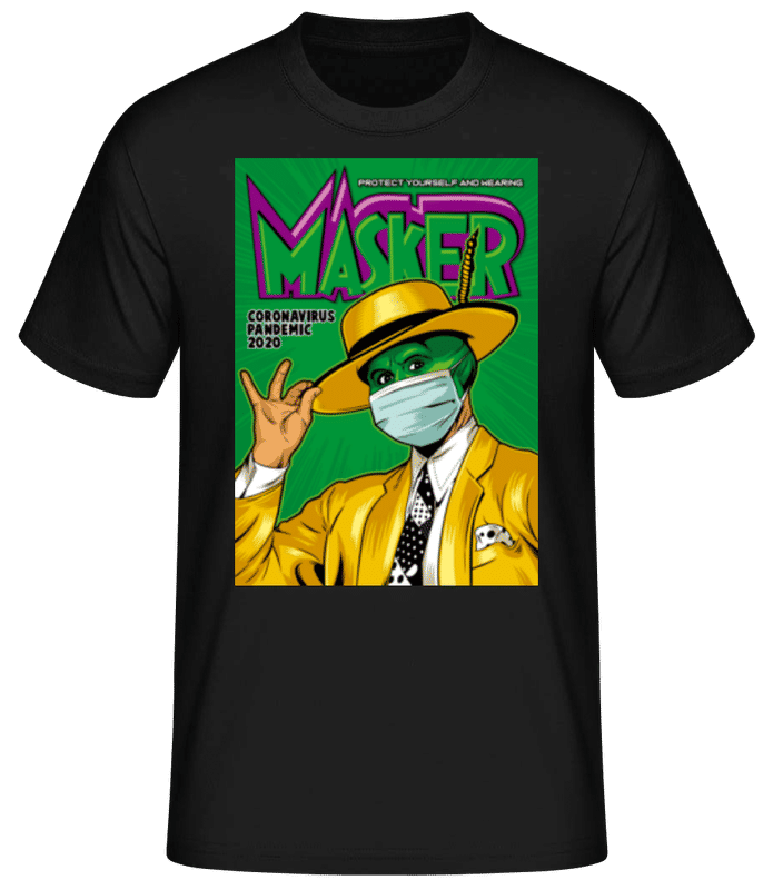 Vista previa: Masker - Camiseta básica para hombre - Negro - delante