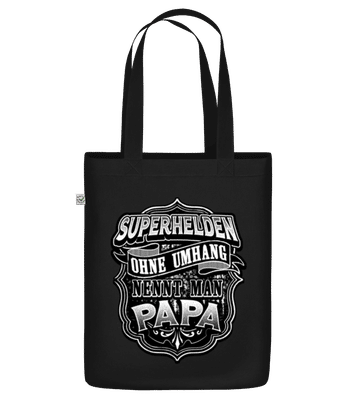 Superhelden Papa - Bio Tasche - Schwarz - Vorne