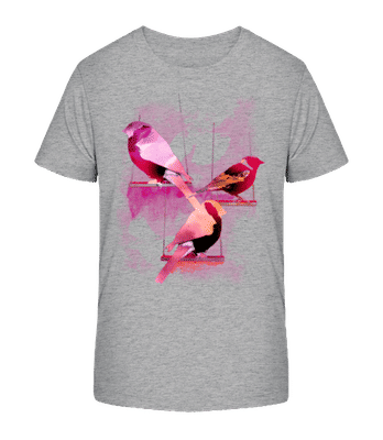 Bird Swings - Kid's Organic T-Shirt Stanley Stella 2.0 - Heather grey - Front