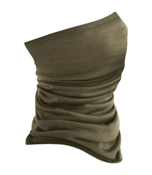 Aperçu: Foulard tube en laine mérinos - Olive - Derrière