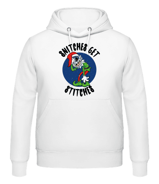Aperçu: Snitches Get Stitches - Sweat à capuche Homme - Blanc - Devant