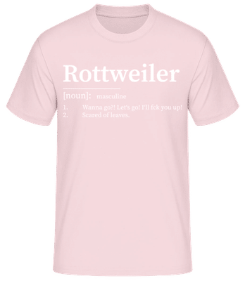 Rottweiler Definition - Männer Basic T-Shirt - Rosa - Vorne