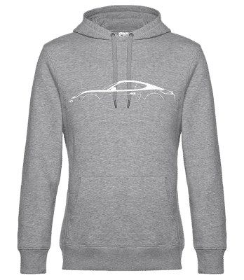 'Porsche Cayman 981' Silhouette  - Pánska štandardná mikina s kapucňou - Melírovo šedá - Predné