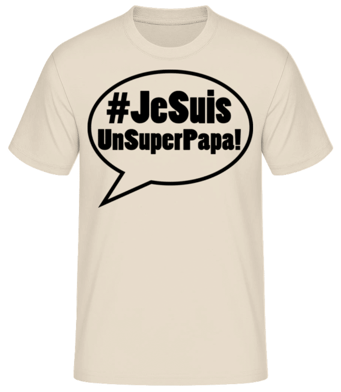 Aperçu: Hashtag SuperPapa - T-shirt standard Homme - Crème - Devant