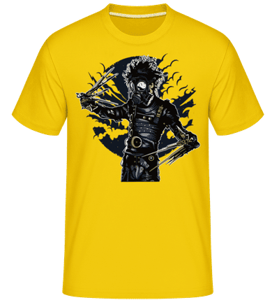 Gas Mask Scissors -  Shirtinator Men's T-Shirt - Golden yellow - Front