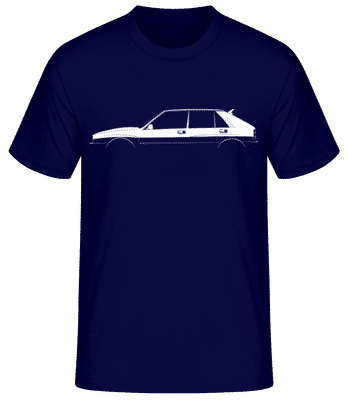 'Lancia Delta HF Integrale' Silhouette - Männer Basic T-Shirt - Marine - Vorne