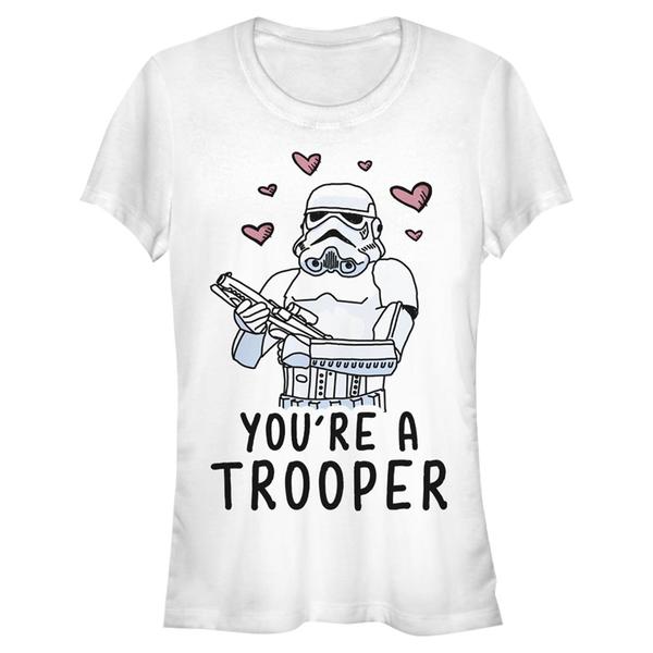 Aperçu: Star Wars - Trooper Love - Valentine's Day - Femme T-shirt - Blanc - Devant