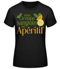 Mon Groupe Sanguin Est Apéritif - T-shirt standard Femme - Noir - Devant